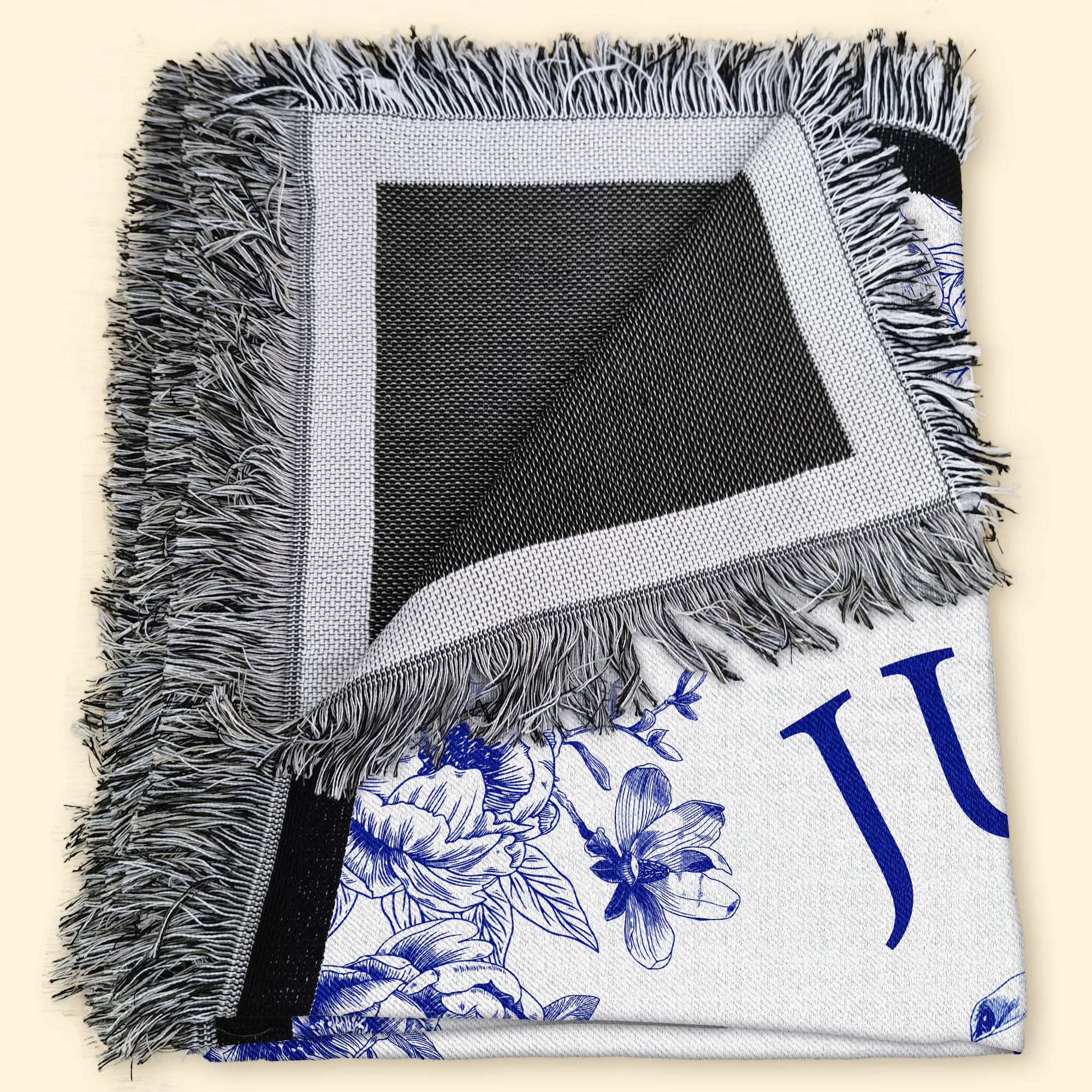 Just A Girl Who Loves Dogs Toile De Jouy Chinoiserie - Personalized Woven Blanket