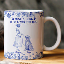 Just A Girl Who Loves Her Dogs Toile De Jouy - Personalized Mug