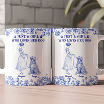 Just A Girl Who Loves Her Dogs Toile De Jouy - Personalized Mug
