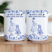 Just A Girl Who Loves Her Dogs Toile De Jouy - Personalized Mug