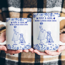 Just A Girl Who Loves Her Dogs Toile De Jouy - Personalized Mug