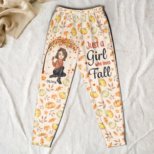 Just A Girl Who Loves Fall - Personalized Sweatpants
