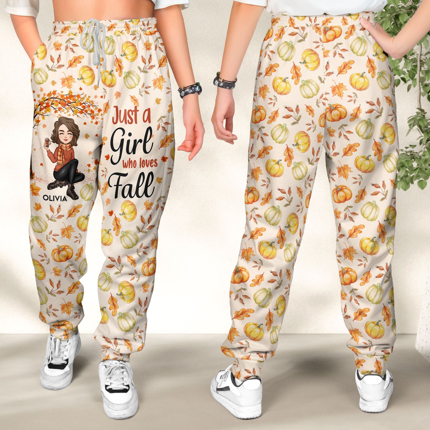 Just A Girl Who Loves Fall - Personalized Sweatpants