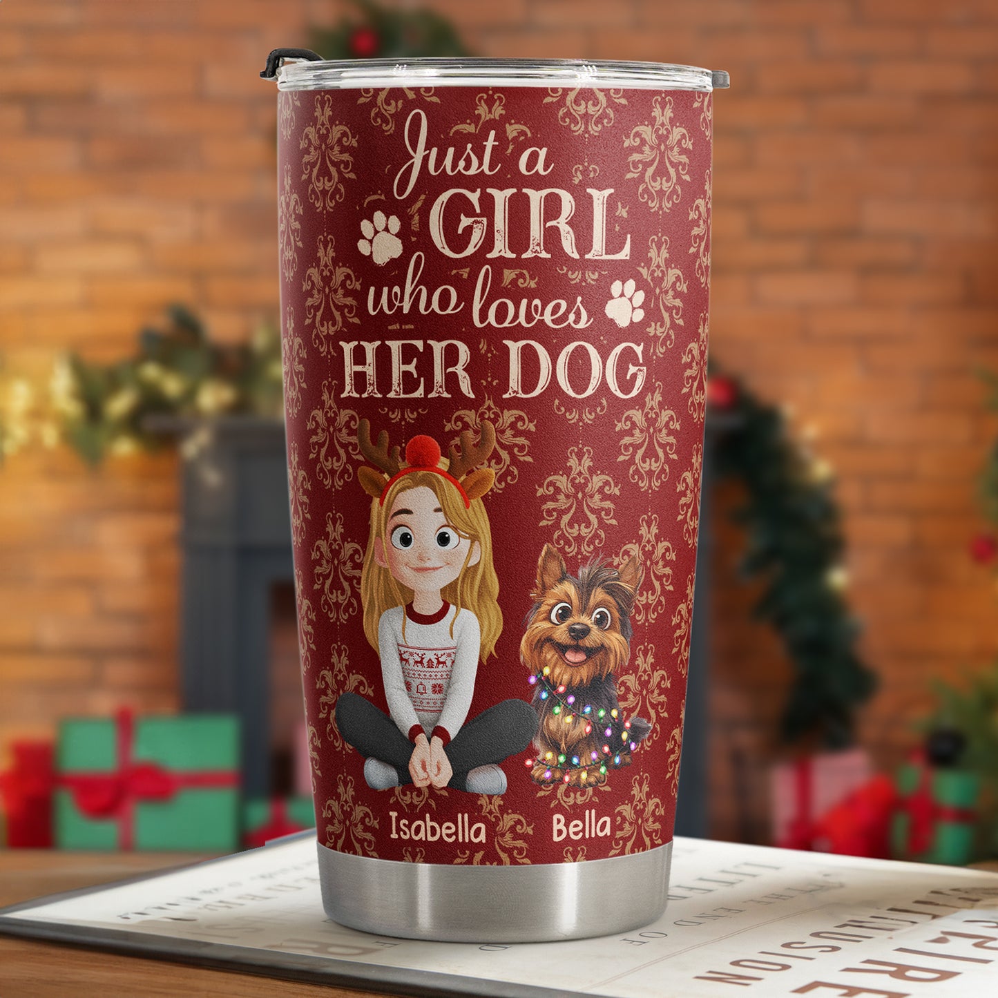 Just A Girl Who Loves Her Dog - Personalized Tumbler Cup