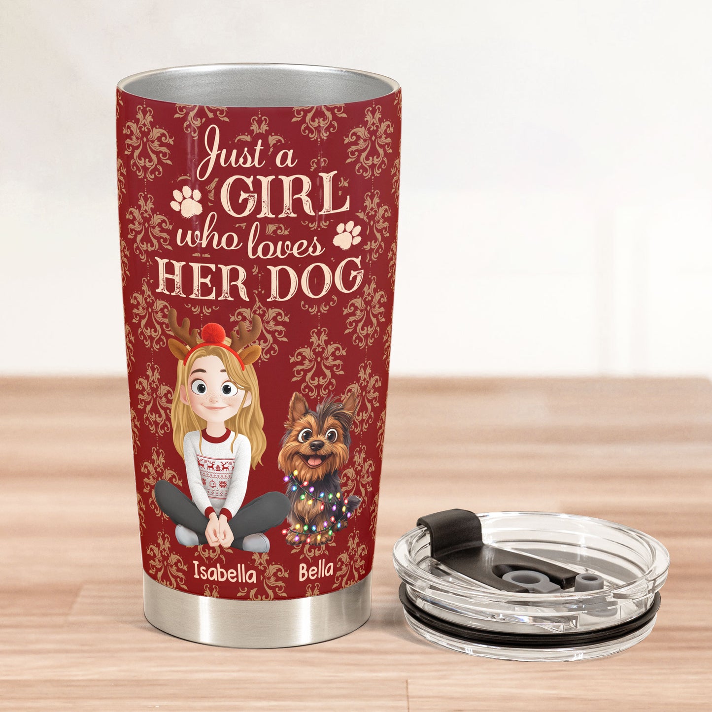 Just A Girl Who Loves Her Dog - Personalized Tumbler Cup