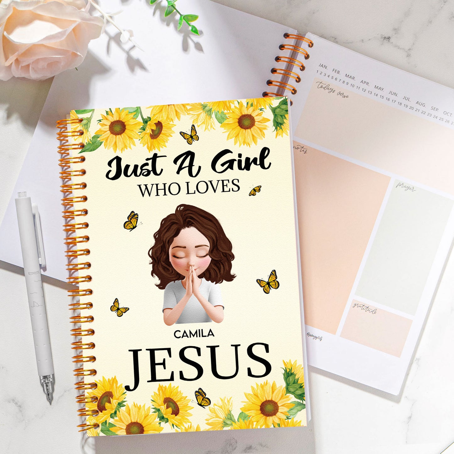 Just A Girl Who Loves Jesus Christian Gift - Personalized Prayer Journal