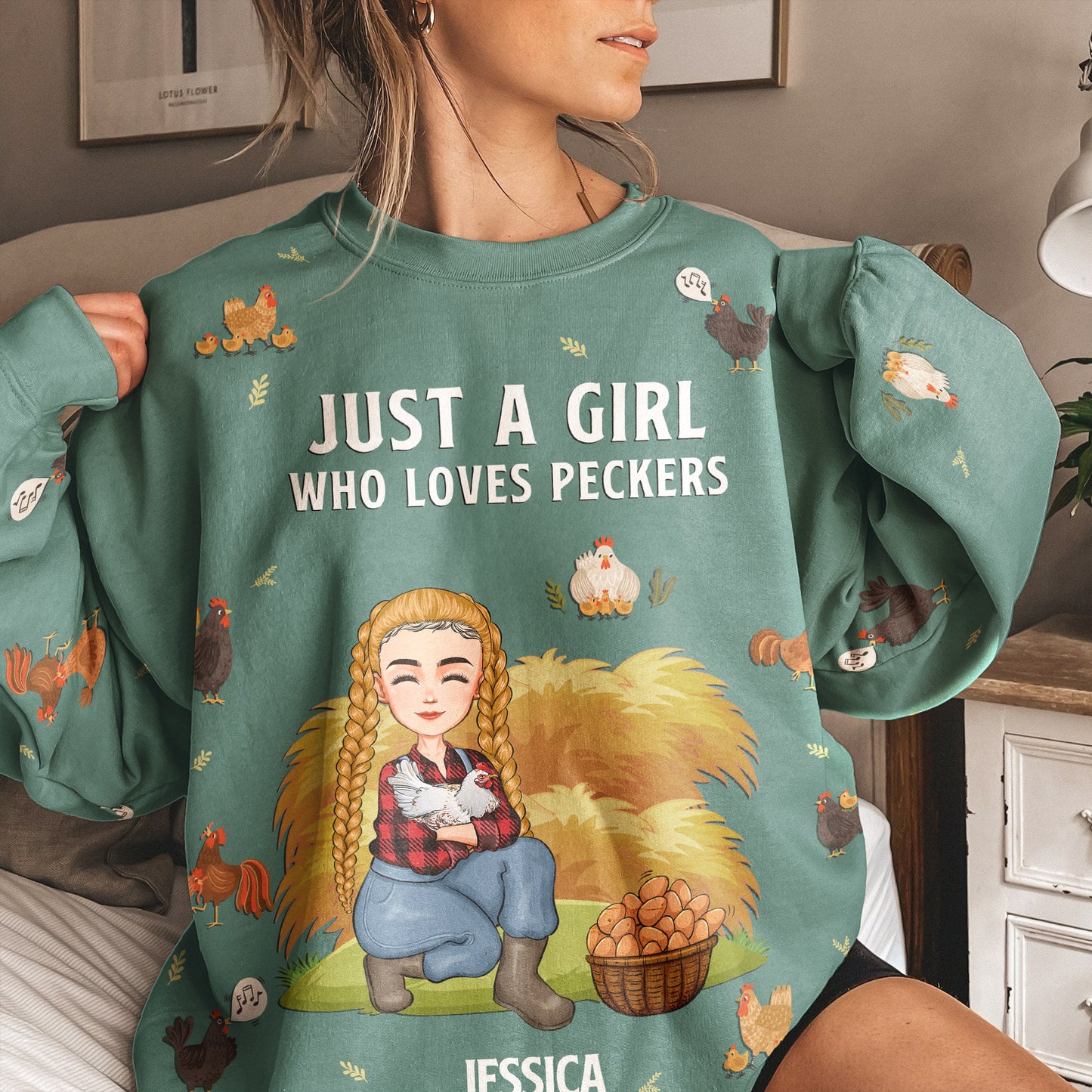 Just A Girl Who Loves Peckers - Personalized 3D Printed Sweatshirt