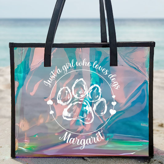 Just A Girl Who Loves Pets - Personalized Holographic Tote