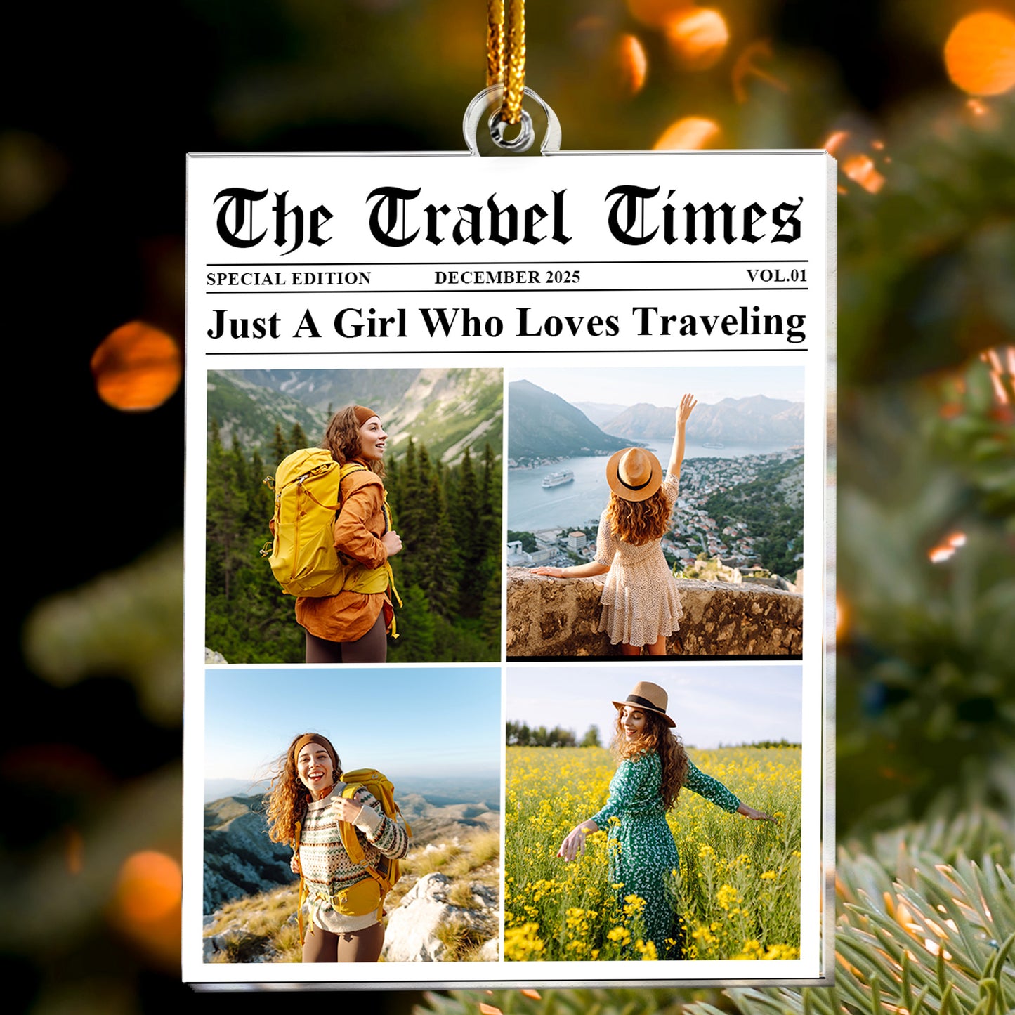 Just A Girl Who Loves Traveling - Personalized Acrylic Photo Ornament