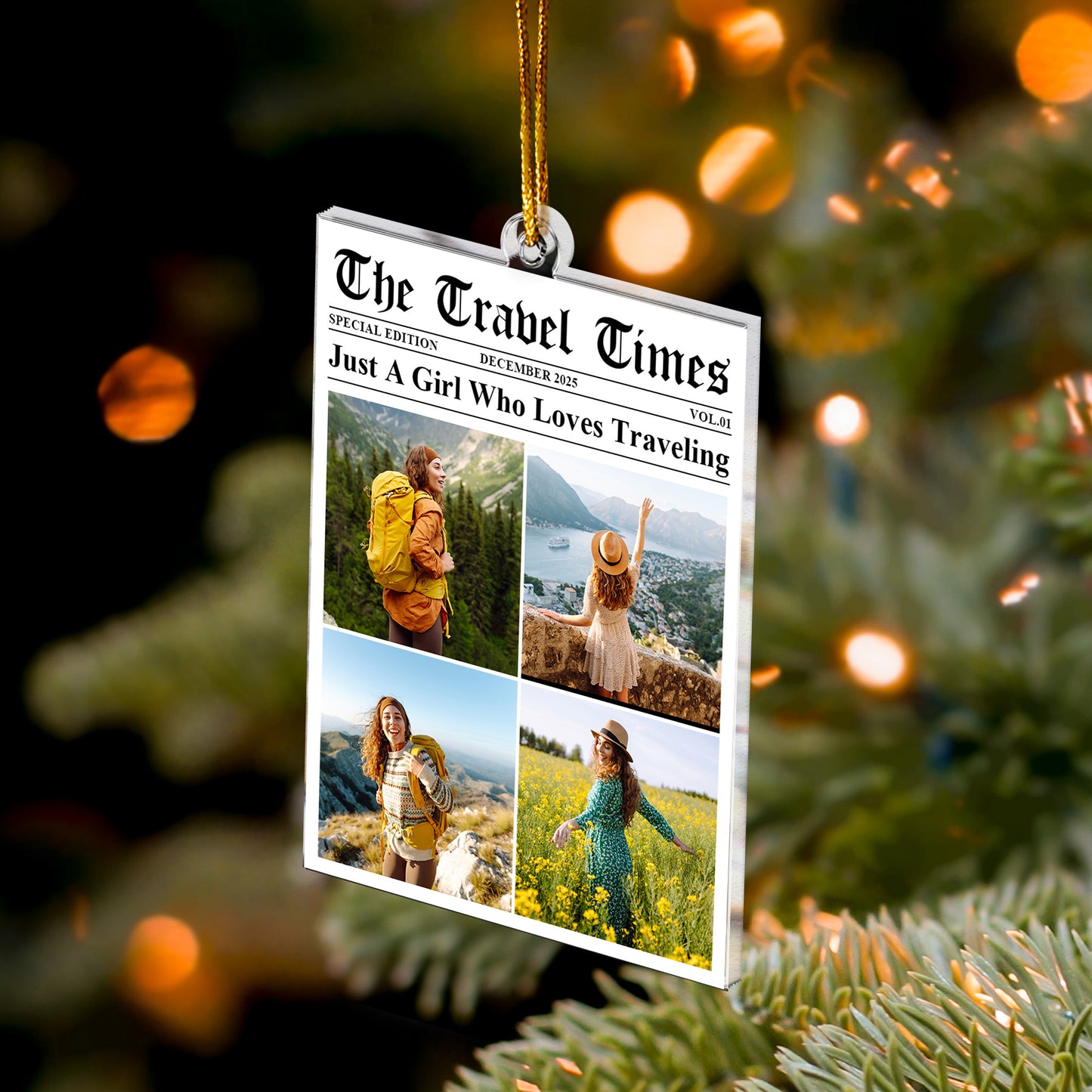 Just A Girl Who Loves Traveling - Personalized Acrylic Photo Ornament