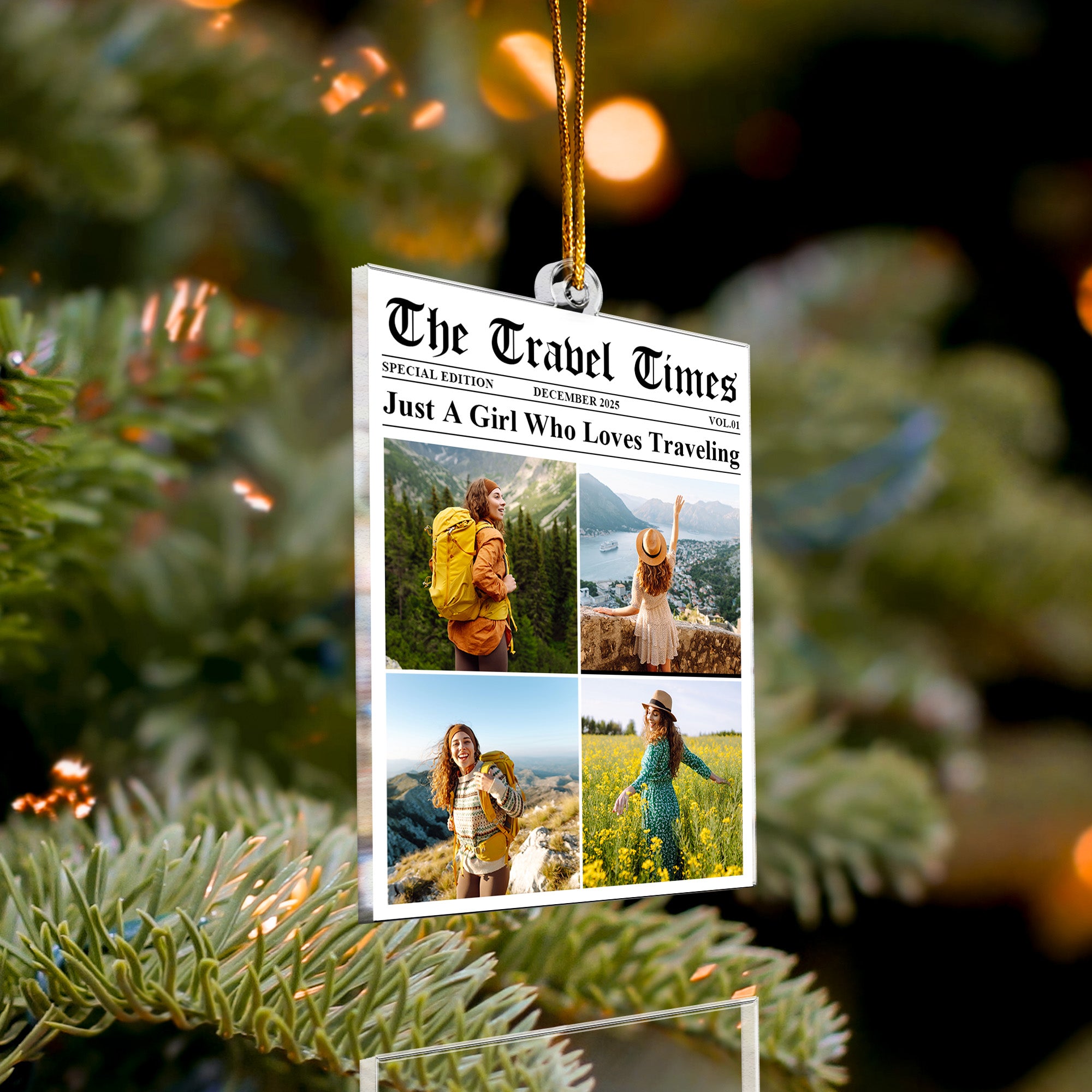Just A Girl Who Loves Traveling - Personalized Acrylic Photo Ornament