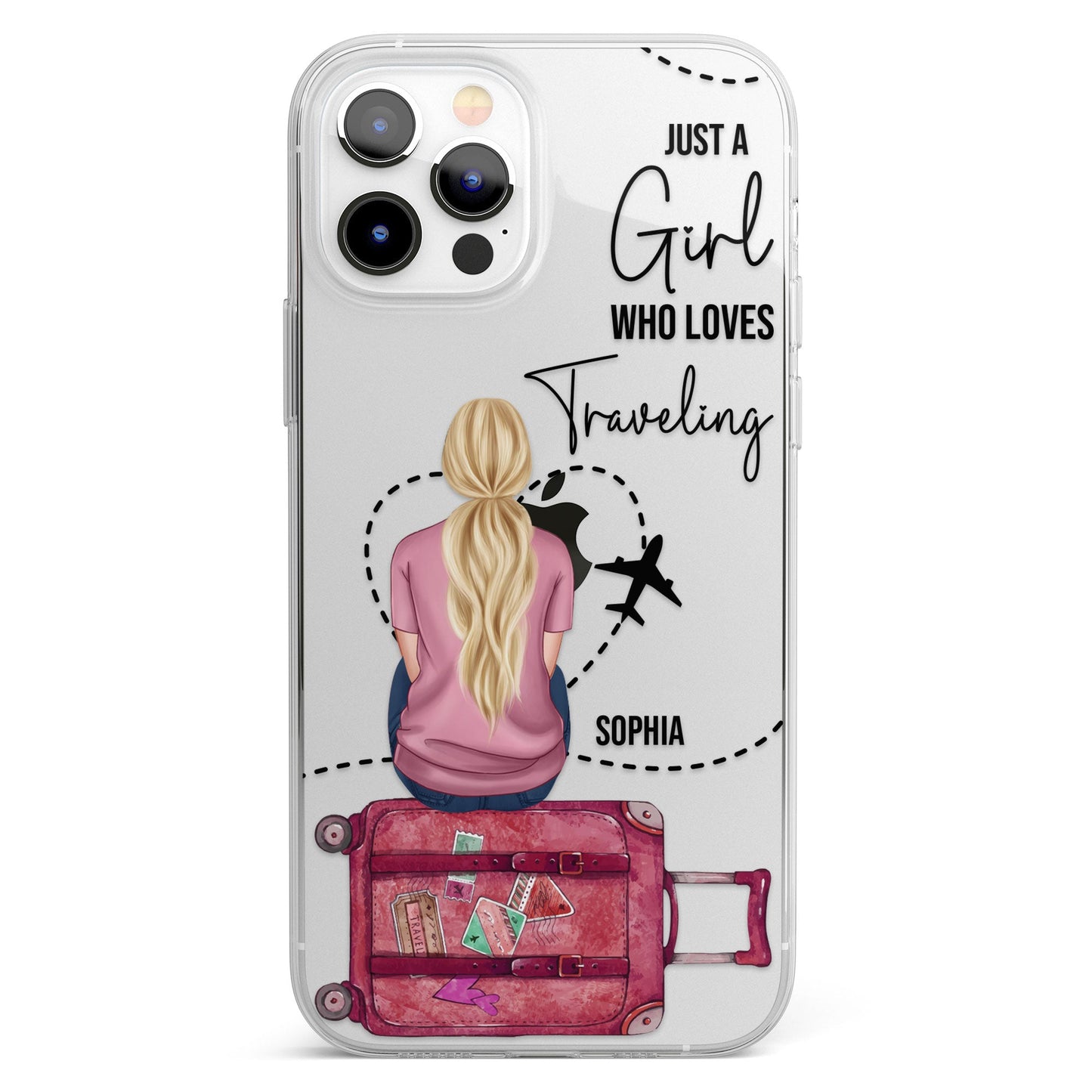 Just A Girl Who Loves Traveling - Personalized Clear Phone Case