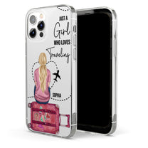 Just A Girl Who Loves Traveling - Personalized Clear Phone Case