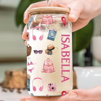 Just A Girl Who Loves Traveling - Personalized Clear Glass Cup