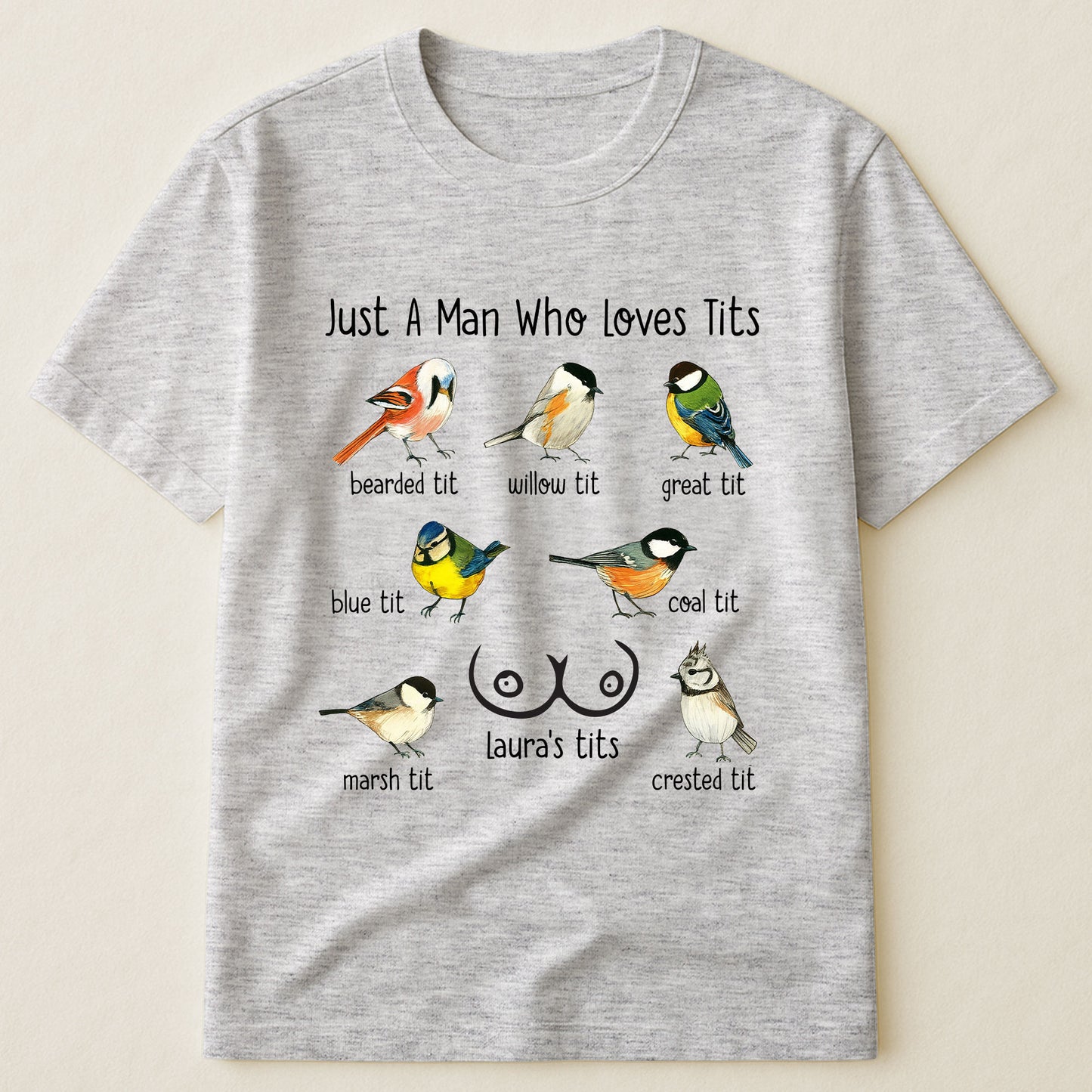 Just A Man Who Loves Tits - Naughty Gifts For Him, Husband, Bf - Personalized Shirt