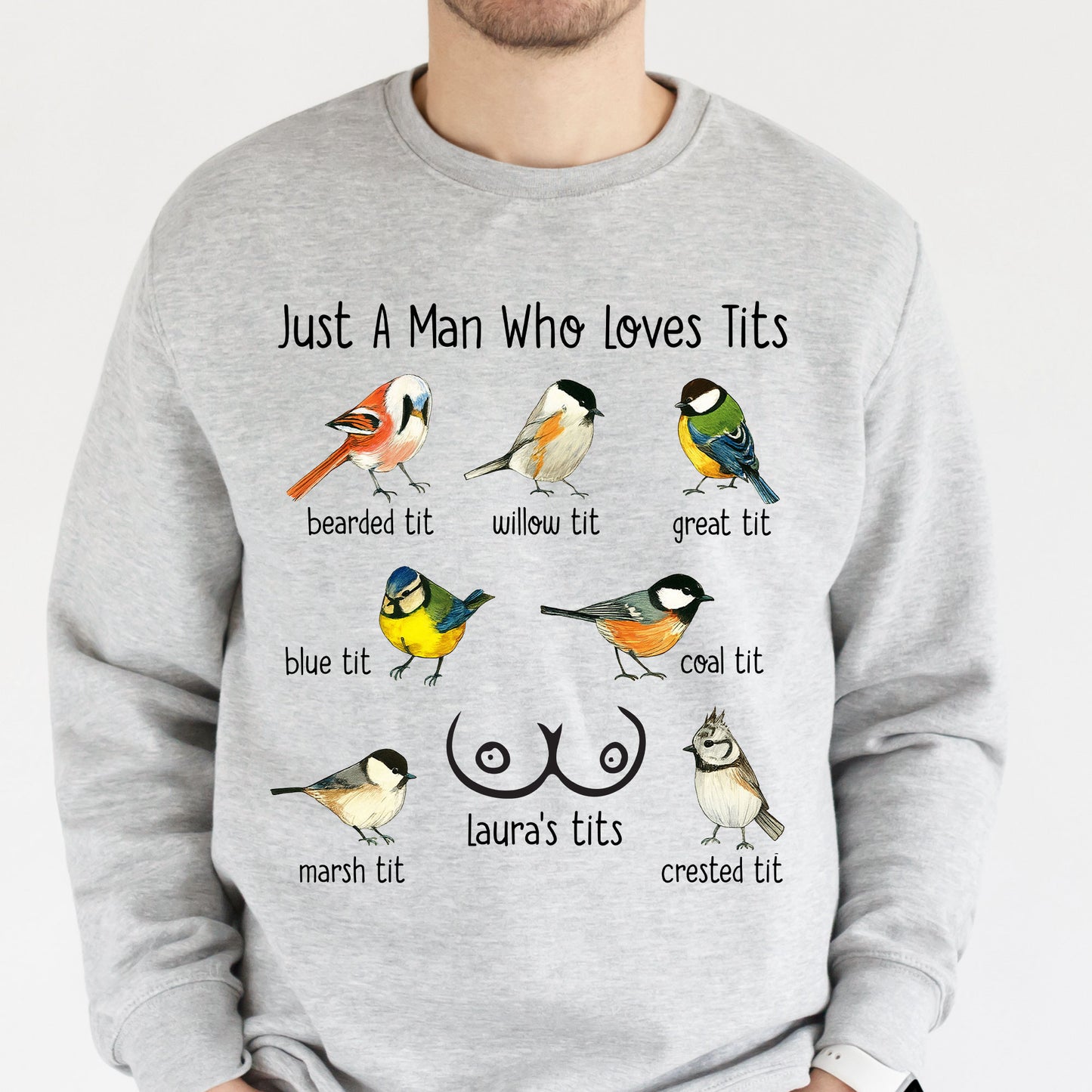 Just A Man Who Loves Tits - Naughty Gifts For Him, Husband, Bf - Personalized Shirt