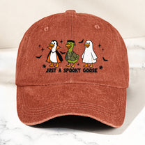 Just A Spooky Goose - Personalized Distressed Denim Cap