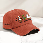 Just A Spooky Goose - Personalized Distressed Denim Cap
