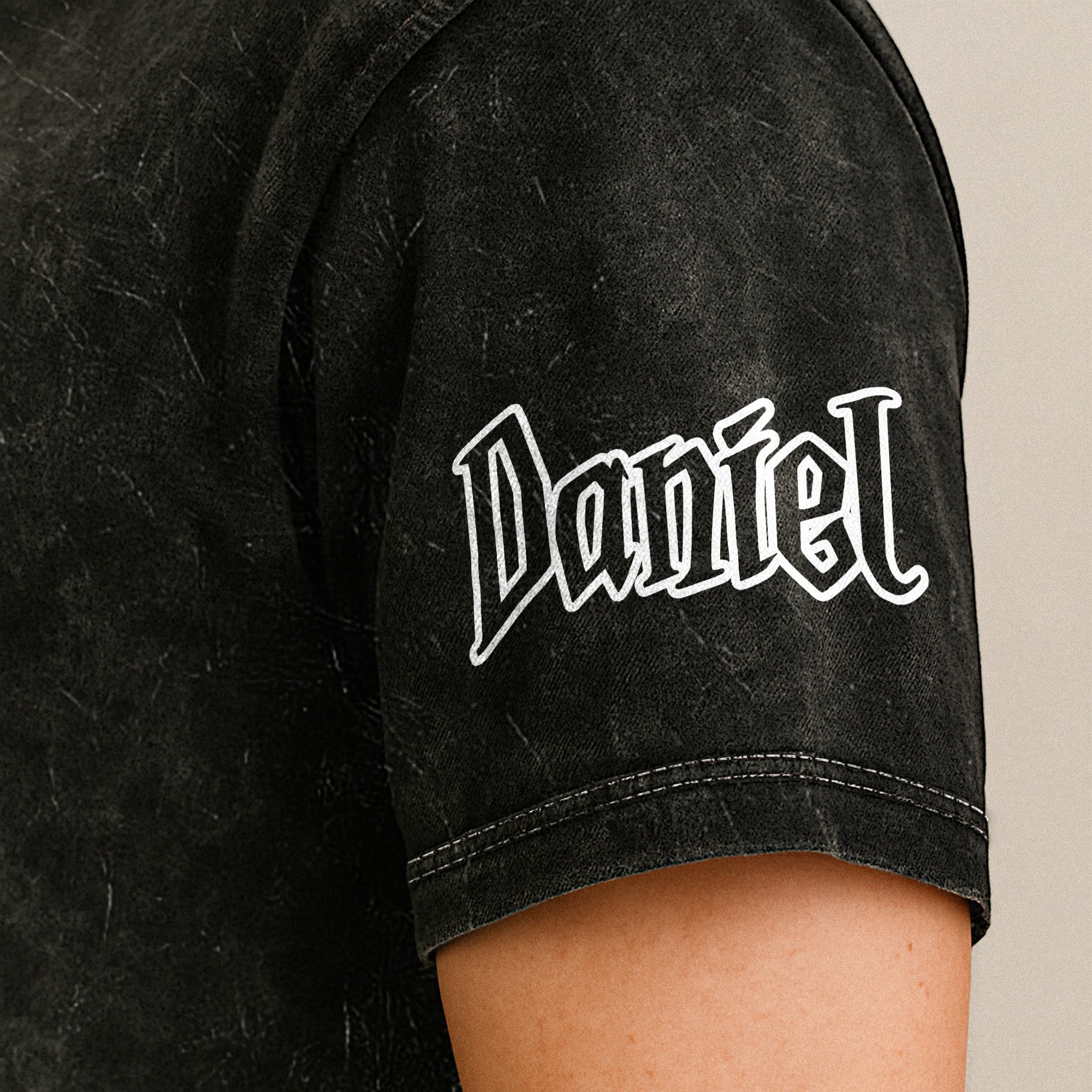 Just A Spooky Paw - Personalized Acid Wash T‑Shirt