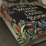 Just A Woman Who Loves Books - Book Lovers Bedding Decor - Custom Quilt Set