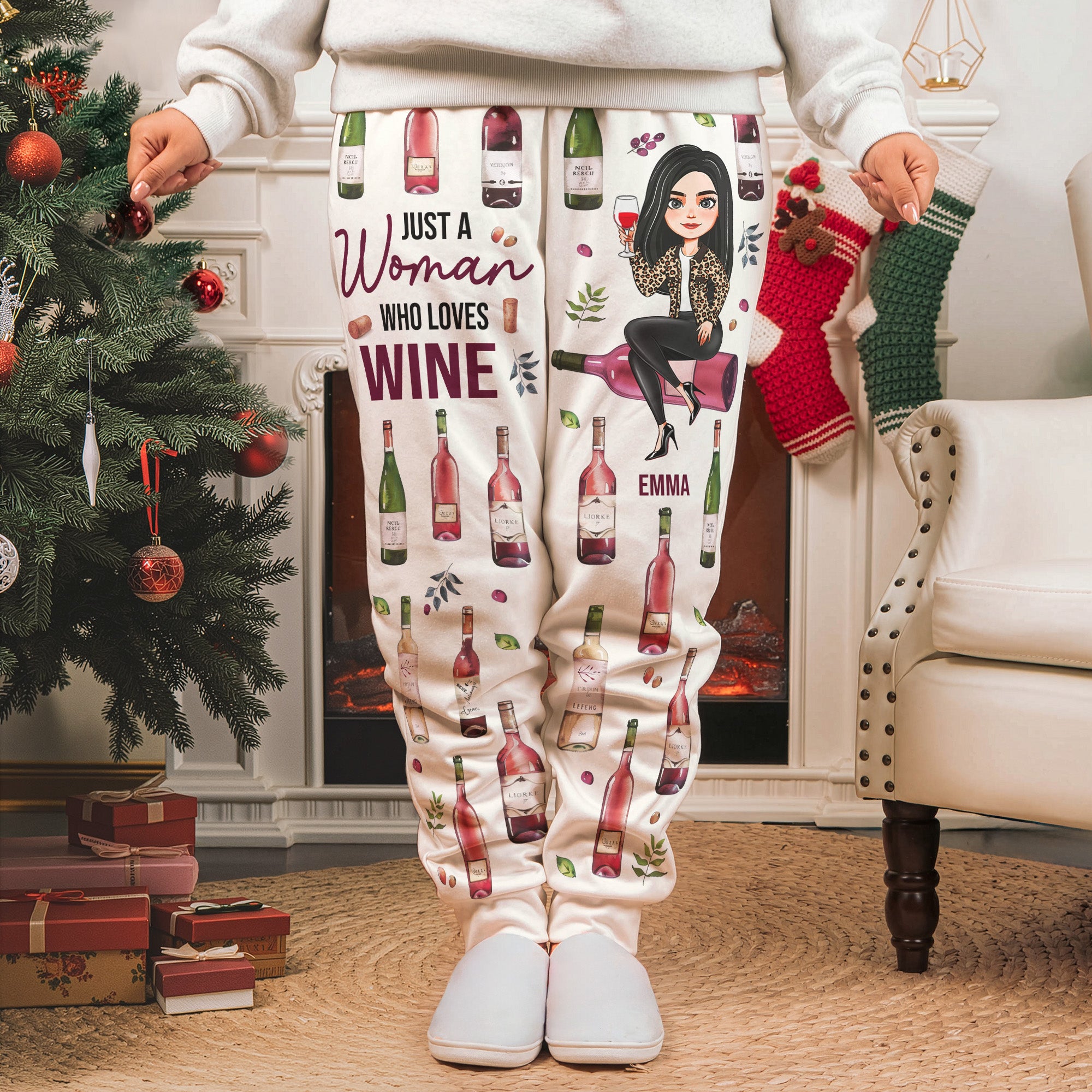 Just A Woman Who Loves Wine - Personalized Sweatpants