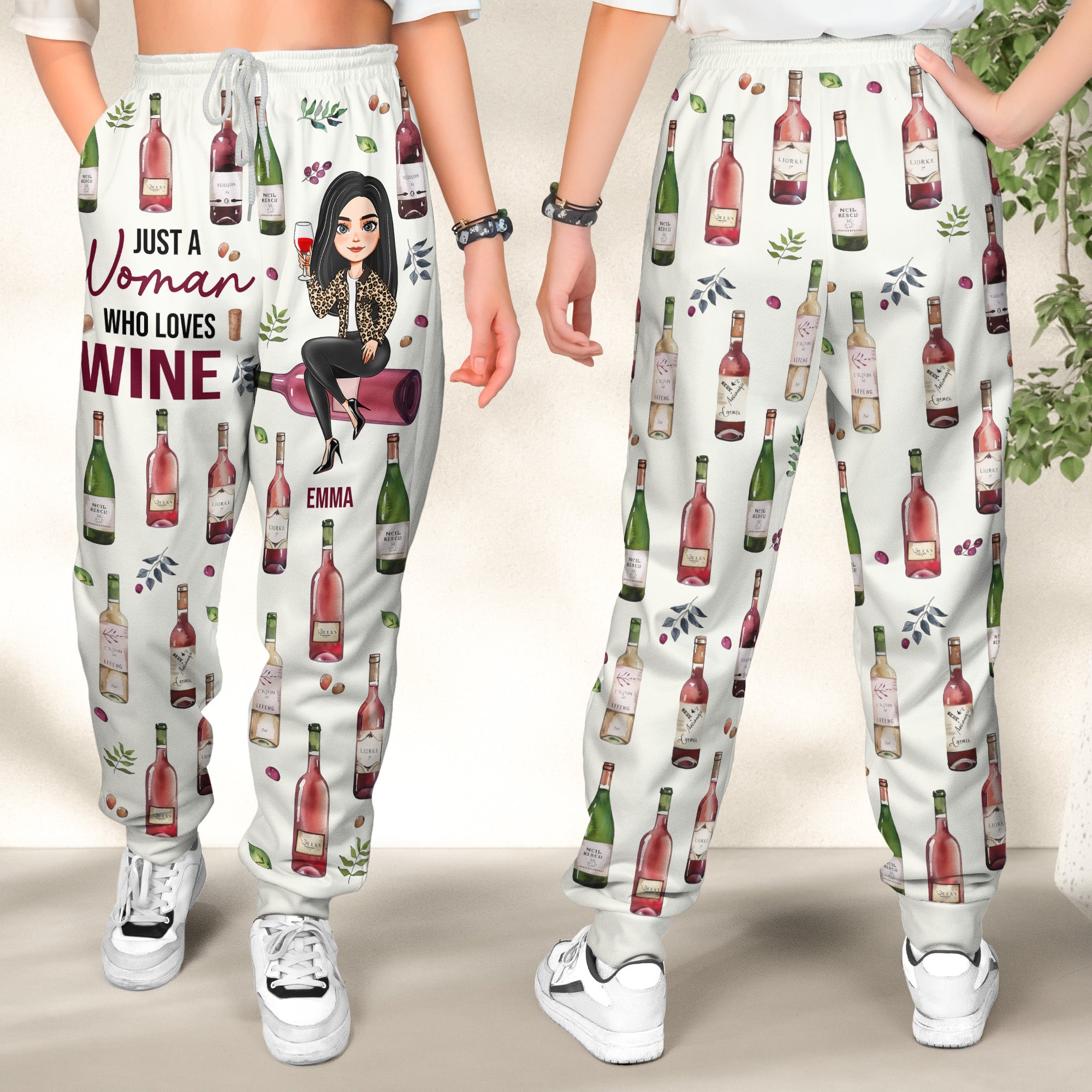 Just A Woman Who Loves Wine - Personalized Sweatpants