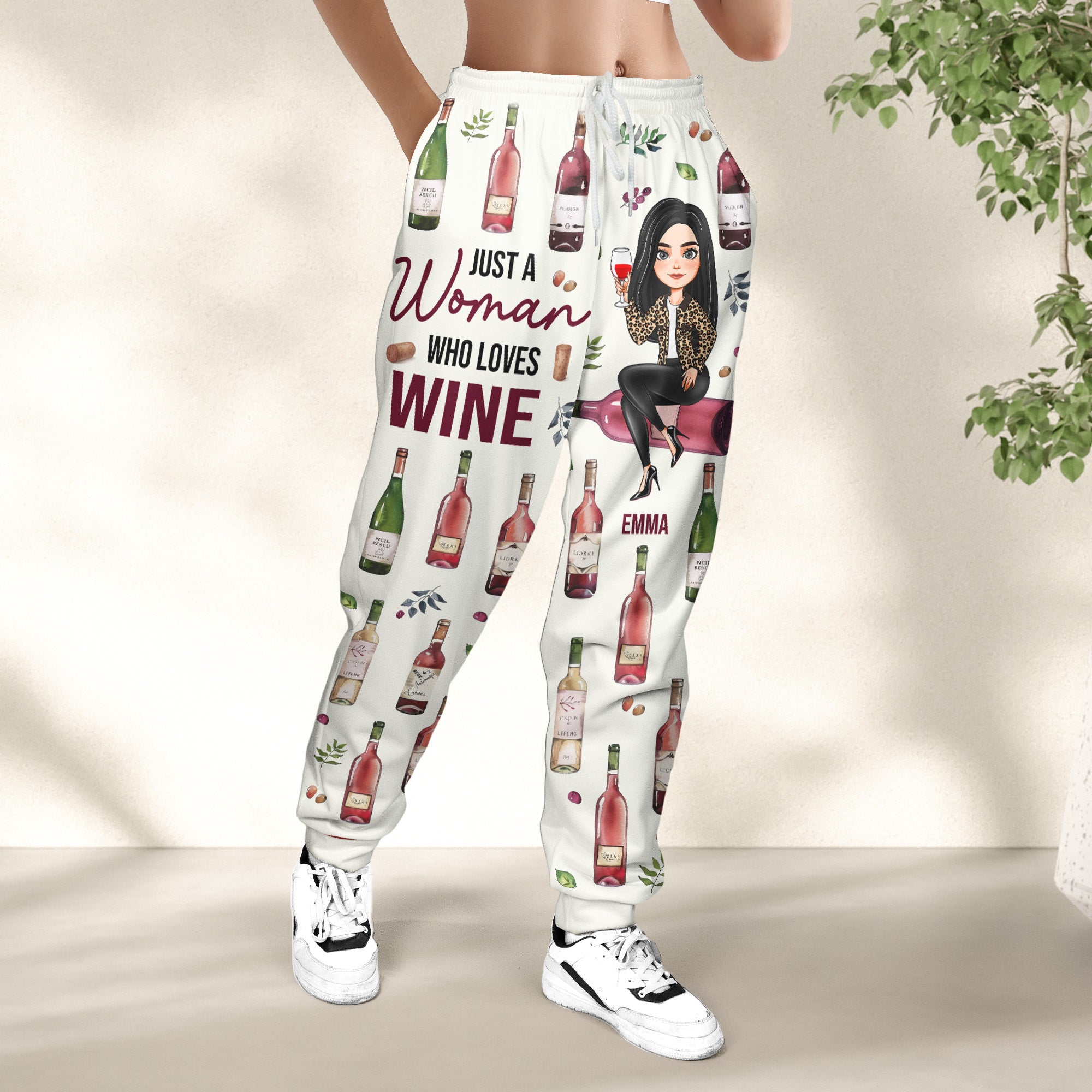 Just A Woman Who Loves Wine - Personalized Sweatpants