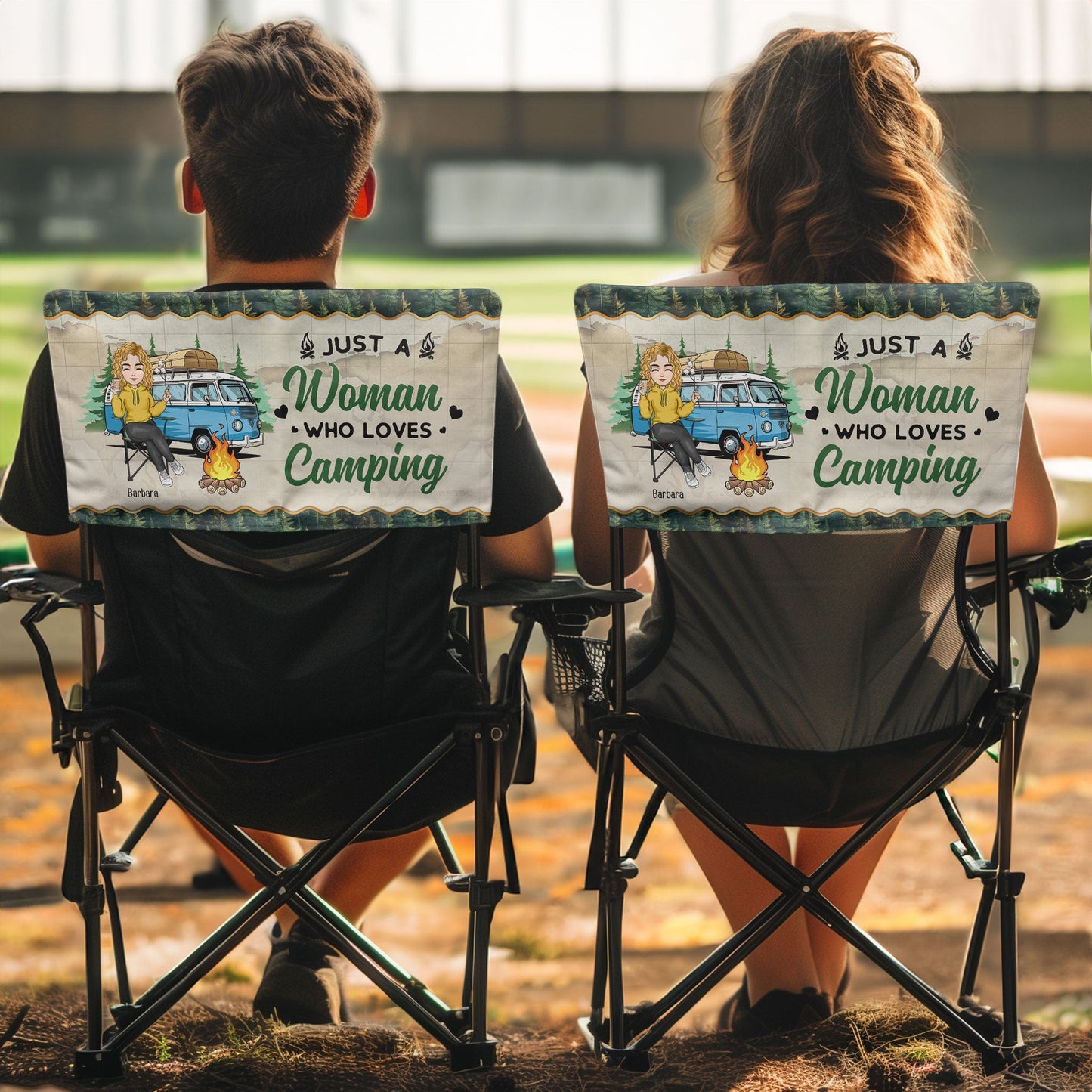 Just A Woman/Man Who Loves Camping - Personalized Folding Chair Cover