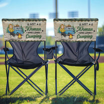 Just A Woman/Man Who Loves Camping - Personalized Folding Chair Cover