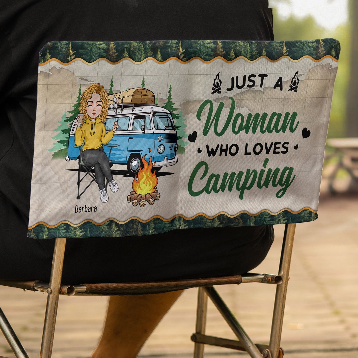 Just A Woman/Man Who Loves Camping - Personalized Folding Chair Cover