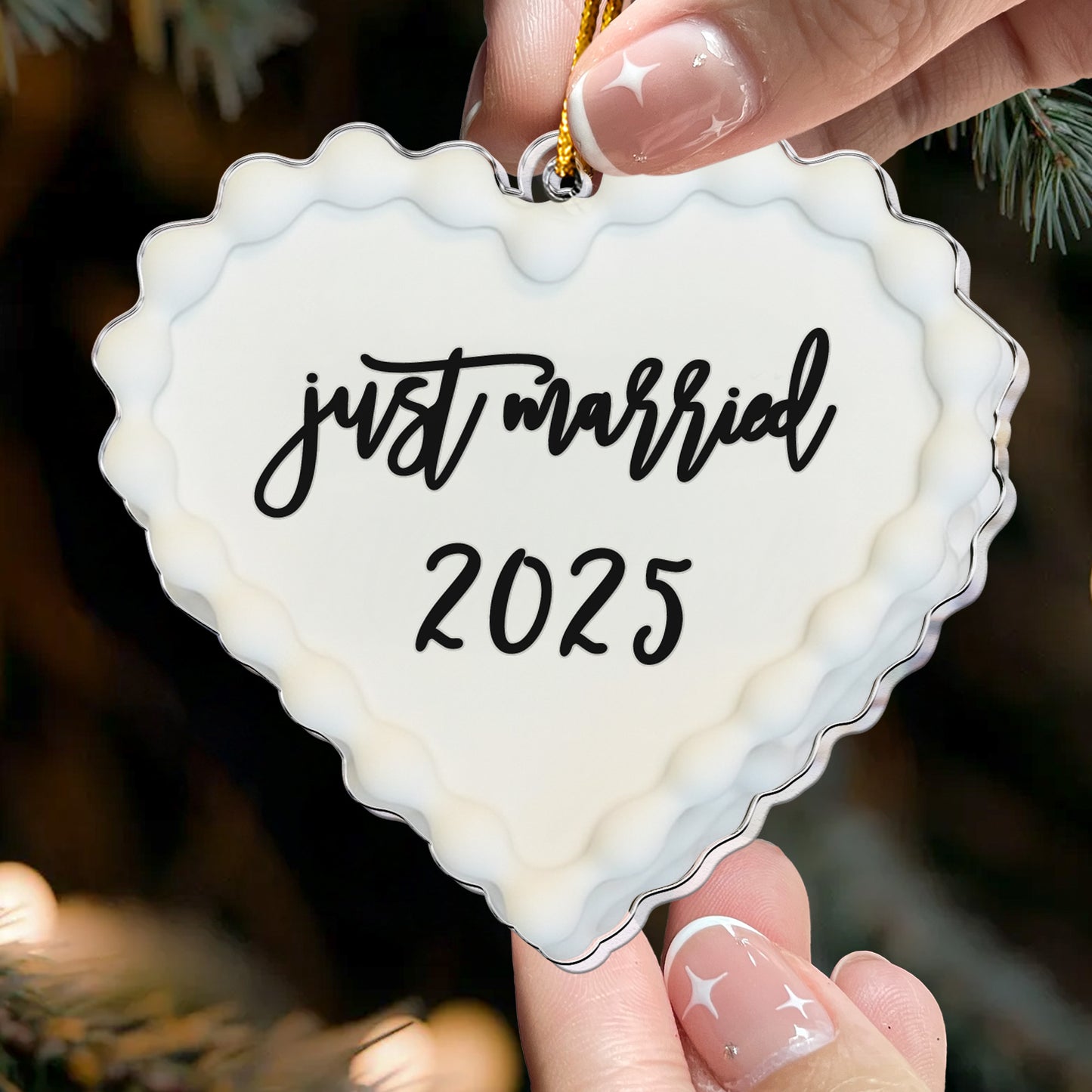 Just Married Our First Christmas - Acrylic Ornament