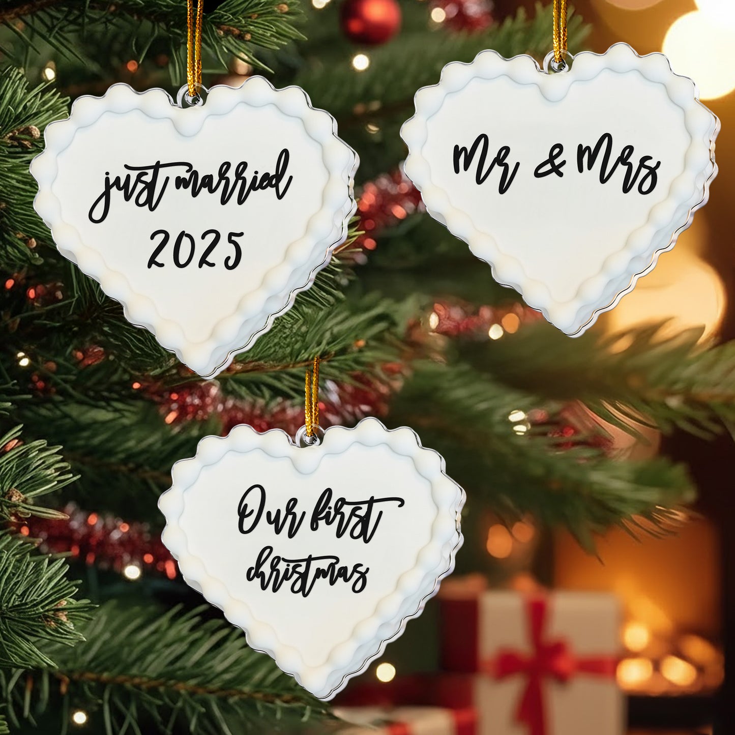 Just Married Our First Christmas - Acrylic Ornament