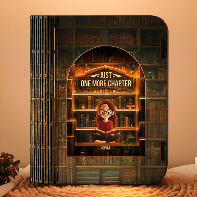 Just One More Chapter - Personalized 3D Wooden Puzzle Night Light