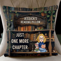 Just One More Chapter- Reading Pillow - Personalized Pocket Pillow (Insert Included)