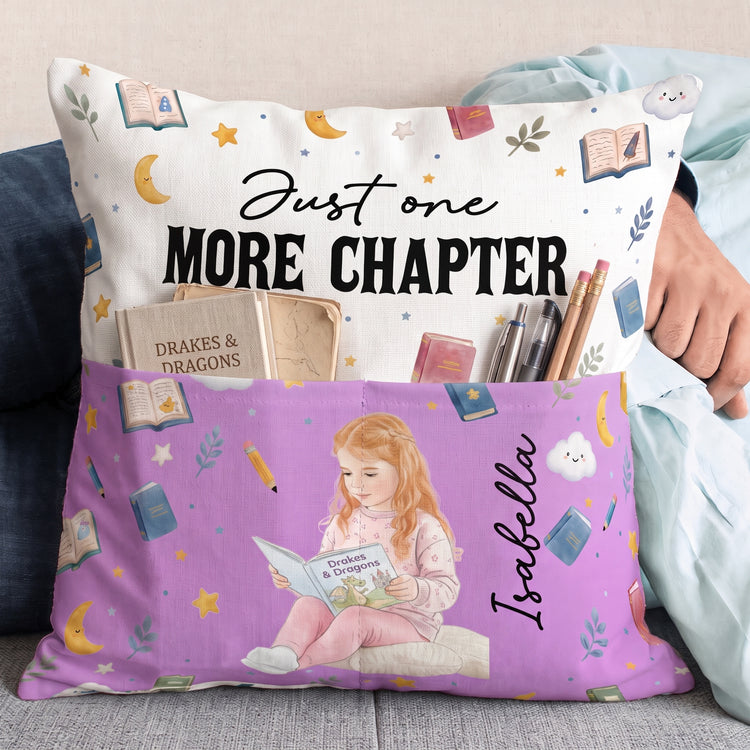 Just-A-Girl-Who-Loves-Books,-Portrait-Photo,-Watercolor-Style-Personalized-Pillow2