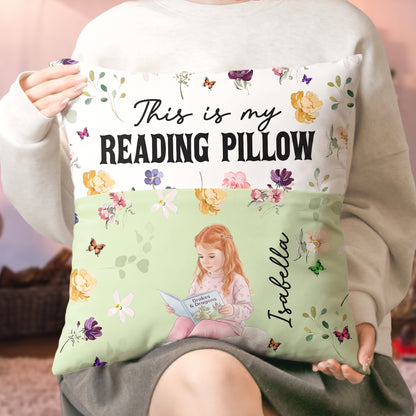 Just-A-Girl-Who-Loves-Books,-Portrait-Photo,-Watercolor-Style-Personalized-Pillow5