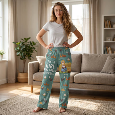 Just A Girl Who Loves Peckers - Personalized Lounge Pants