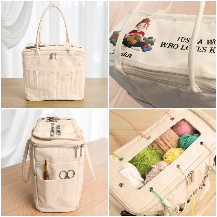 Just-A-Woman-Who-Loves-Yarn-Gift-For-Knitter,-Crocheter,-Knitting-Lovers-Personalized-Knitting-Bag-5