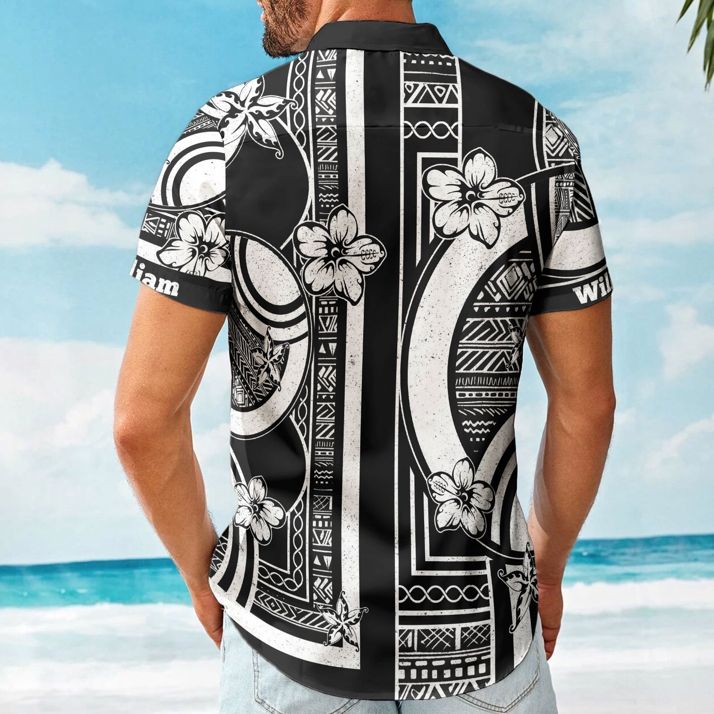 Kapa Hawaiian Pattern Vintage Black Aloha Shirts With Name - Custom Hawaiian Shirts