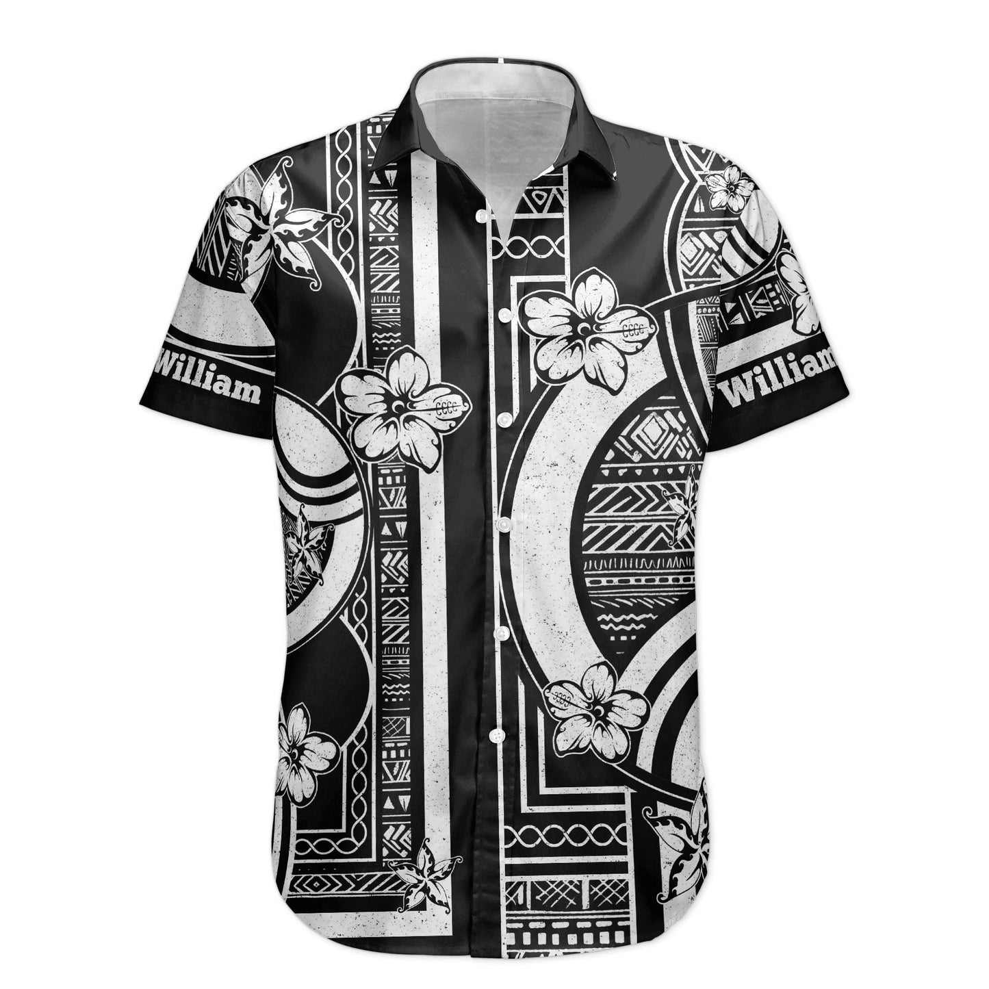 Kapa Hawaiian Pattern Vintage Black Aloha Shirts With Name - Custom Hawaiian Shirts