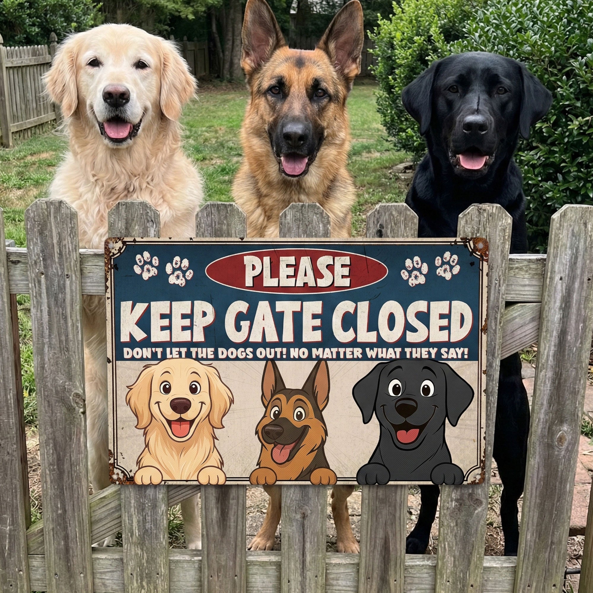 Keep Gate Closed - Personalized Metal Sign