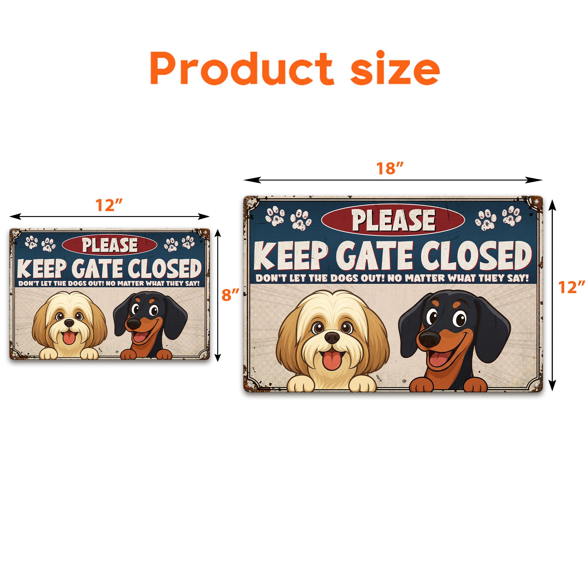 Keep Gate Closed - Personalized Metal Sign