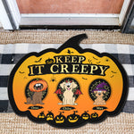 Keep It Creepy Gift For Pet Lovers With Halloween Monsters - Personalized Doormat