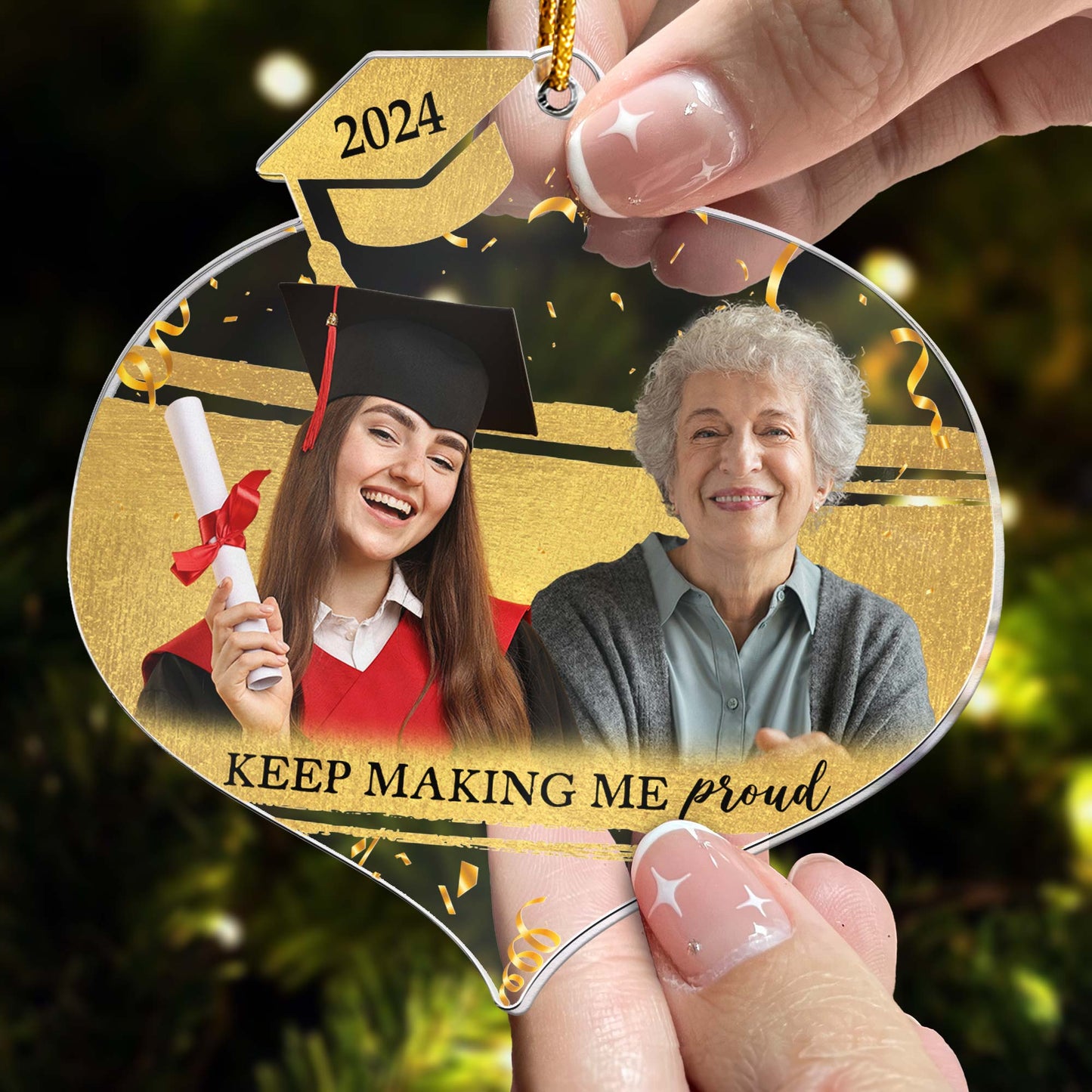 Keep Making Me Proud - Personalized Acrylic Photo Ornament