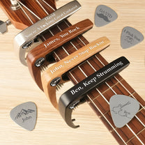 Keep Strumming, You Rock For Guitarist, Son - Personalized Guitar Capo With Picks