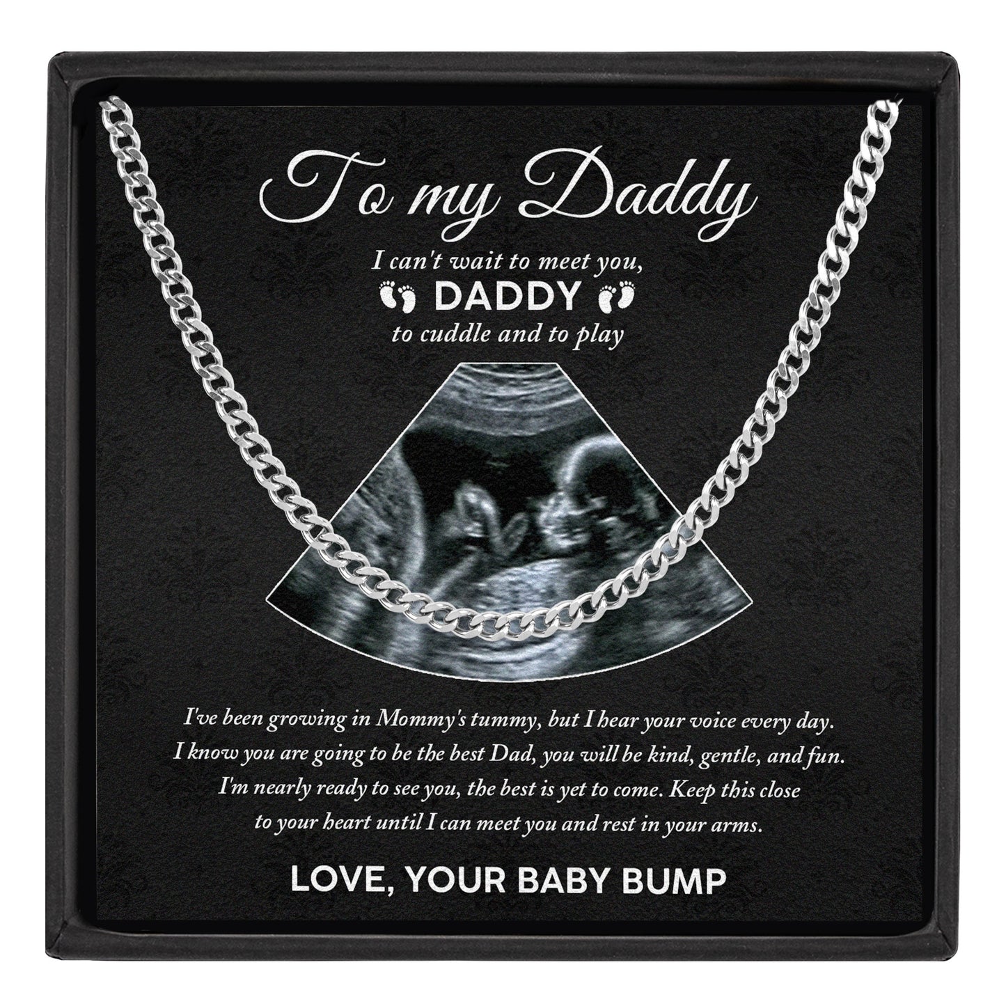 Keep This Close To Your Heart Until I Can Meet You - Personalized Photo Men's Cuban Link Chain