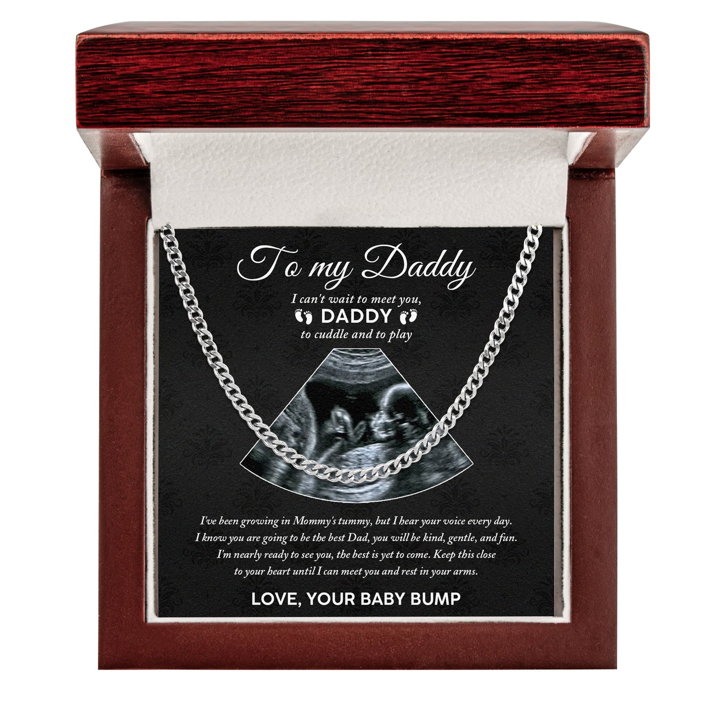 Keep This Close To Your Heart Until I Can Meet You - Personalized Photo Men's Cuban Link Chain