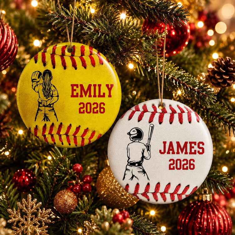 Keepsake Gift For Baseball Softball Lover - Personalized Ornament 2