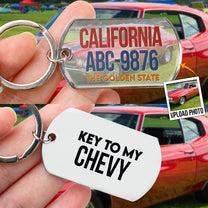 Key To My Car - Personalized Stainless Steel Photo Keychain