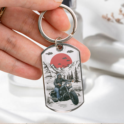 Keys To My Fucking Awesome Bike - Personalized Stainless Steel Photo Keychain